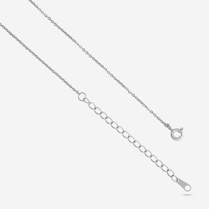 92.5 <b>Silver</b> Necklace 14k Gold Plating Princess Cut Diamond Geometric Pattern Rope Figaro <b>Snake</b> <b>Chain</b> Pearl Gold Pendant 191436 - Product Image 5