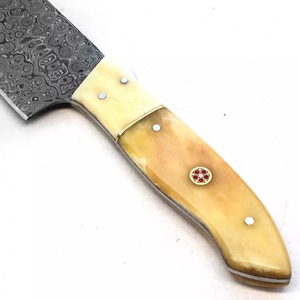 Juego de cuchillos de chef de acero de Damasco forjado a mano personalizado con hoja afilada mango de madera Pakka para uso diario en la cocina pedido mínimo 5 uds. - Product Image 6