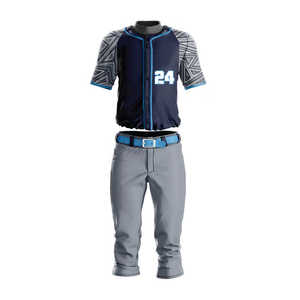 Venta caliente uniformes de béisbol en blanco para hombres ropa deportiva/mejor impreso su logotipo de equipo y número uniforme de béisbol para hombres - Product Image 1