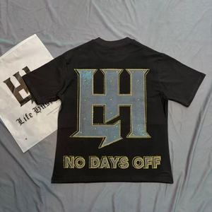 Nouveau design Life Hustler T-shirt pour homme en coton rétro respirant à manches courtes avec motif diamant - Product Image 6