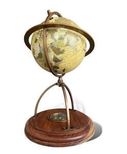 Sphère armillaire en aluminium, horloge solaire, astrolabe maritime nautique, globe céleste gravé, base en bois écologique faite à la main - Product Image 3