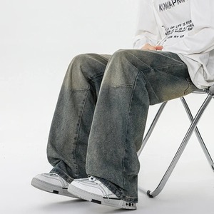 2025 Custom Oversized <b>Men's</b> <b>Jeans</b> Top Quality Casual Stylish Straight Pants 100% Cotton Washed Design Denim Pants - Product Image 2