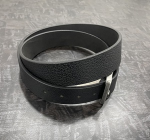 Ceinture en cuir pleine fleur pour homme en gros, logo personnalisé, options de boucle en laiton massif et en étain, double couture, style décontracté - Product Image 3