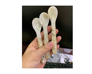 Cuchara de madre perla sostenible | Cuchara de concha de caracol de mar hecha a mano biodegradable para servir comida de lujo Cucharas de concha marina - Product Image 5