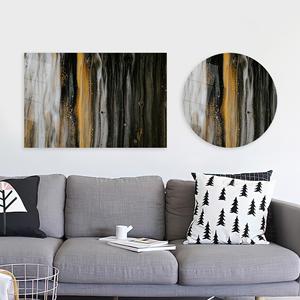 Decoración de Pared Moderna en Lienzo Impreso en Negro, Blanco y Dorado, ARTE EN VIDRIO TEMPLADO - Product Image 1