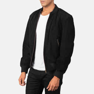 Veste d'hiver en cuir de couleur unie sur mesure pour hommes, col montant, style de rue principale avec décoration de poche, vente en ligne - Product Image 3