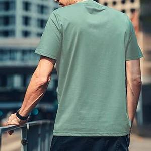 Camisetas de Manga Corta para Hombre de Secado Rápido, Alta Elasticidad, 100% Algodón, Liso, Teñido, Cuello Redondo, Subidas por Dress Sports - Product Image 4