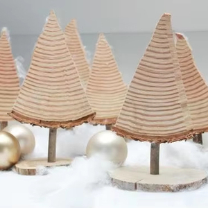 ICONE ARBRE DE NOËL DÉCORATION ÉCOLOGIQUE CADEAU FAIT MAIN Arbre en bois ornemental Fabriqué en cerisier un arbre pour toute saison - Product Image 1