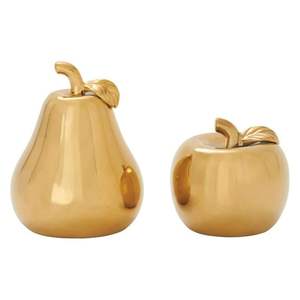 Pear Custom Shape <b>Large</b> Metal Silver and Gold Electroplated Stainless Steel Pear Candle Vessel - Product Image 4