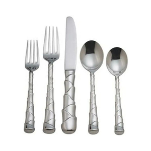 Elegant <b>Set</b> of 5 Stainless Steel Silverware in <b>Mirror</b> Polished with Sleek Design Perfect for Kitchenware and Tabletop Serving - Product Image 1