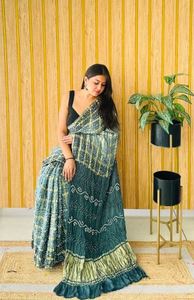 Sari en soie modal Ghatchola de designer, nouvelle arrivée, sari en soie modal Gajji ethnique de luxe au meilleur prix par le fabricant - Product Image 3