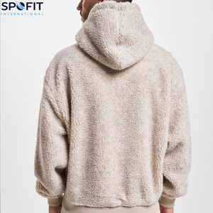 Vente en gros de sweats à capuche en molleton 100% coton, doux et moelleux, pour l'hiver, avec poche brodée personnalisée, teinture unie, poids lourd, streetwear, surdimensionné, pour hommes - Product Image 2