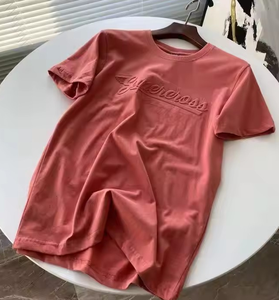 <b>High</b> Quality Men Organic 100% Cotton 3D Printing Emboss <b>Tshirts</b> OEM Breathable Oversized <b>TShirts</b> with customized logo and design - Product Image 3