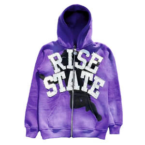 Sweats à capuche zippés vierges personnalisés pull unisexe de haute qualité pour hommes sweat à capuche surdimensionné délavé à l'acide - Product Image 5