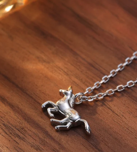 316L Stainless Steel Tiny Unicorn Horse Necklace Cute <strong>Quirky</strong> and Fun <strong>Jewellery</strong> Unicorn Horse Pendant Necklace - Product Image 1