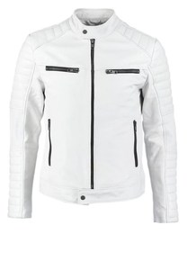 Chaqueta blanca de piel de cordero pura y genuina para hombre Haus Industries - Product Image 4