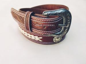 Ceinture en cuir de vache occidentale tressée à la main et sculptée en cuir pleine fleur dd, ceintures de styliste de meilleure qualité, ceintures de vache pour fille - Product Image 4