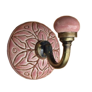 ตะขอแขวนเสื้อโค้ทและที่แขวนพวงกุญแจเซรามิกสีชมพูโบราณสินค้ามีความต้องการสูง - Product Image 2