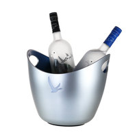 Seau à glace pour champagne mat avec lumières LED pour hôtel et lounge, logo personnalisé, OEM personnalisé