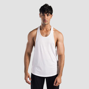 Camiseta sin mangas de entrenamiento personalizada para hombre, camiseta de gimnasio para hombre, camiseta sin mangas de secado rápido en blanco, camiseta sin mangas de algodón de alta calidad para hombre de verano OEM - Product Image 1