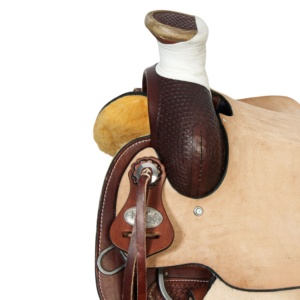 อานม้าแบบตะวันตกคุณภาพสูง งานฝีมือยอดเยี่ยม โครงไม้ทนทาน หนังคุณภาพพรีเมียม สำหรับการแข่งขันบาร์เรลเรซซิ่ง ชุด KGN - Product Image 4