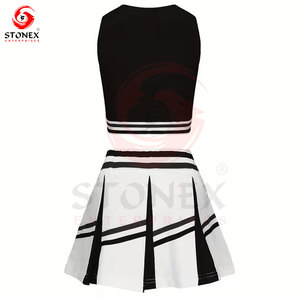 ชุดยูนิฟอร์มเชียร์ลีดเดอร์ของเด็กผู้หญิงพร้อมผ้าโพลีเอสเตอร์100% ระบายอากาศได้ดีตัวเลือกการออกแบบที่กำหนดเองบริการ OEM - Product Image 4