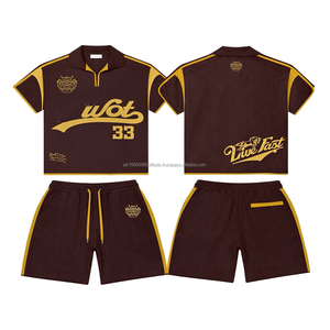 Conjunto de Camiseta y Pantalones Cortos Deportivos para Hombre, Talla Grande, Algodón Transpirable, Venta al Por Mayor - Product Image 2
