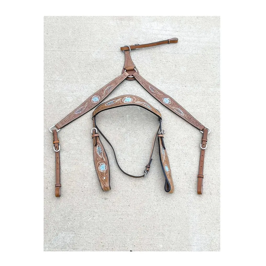 Penjualan laris peralatan balap kuda Headstall kulit Tack Barat harga grosir