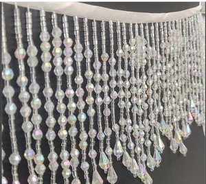Perles lourdes garniture gland vague cristal drapé frange garniture pour robe de mariée ceinture danse du ventre Costumes bricolage par la cour - Product Image 1