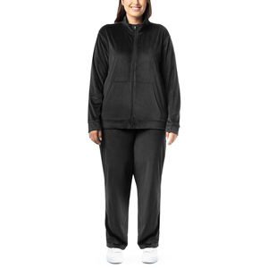 Conjunto Deportivo de Terciopelo Térmico para Mujer, Dos Piezas, Sudadera con Capucha y Pantalones, Ropa de Invierno para Mujer, Logotipo Personalizado - Product Image 1
