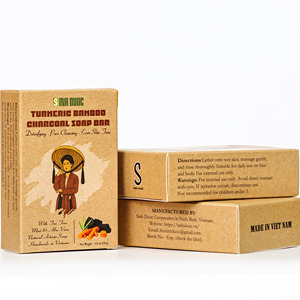 Jabón de carbón de bambú cúrcuma natural OEM Etiqueta Privada Vietnam - Product Image 5