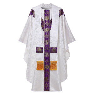 Robes d'église formelles avec col haut et manches longues fluides Robes d'église avec logo personnalisé avec plusieurs options de taille - Product Image 1
