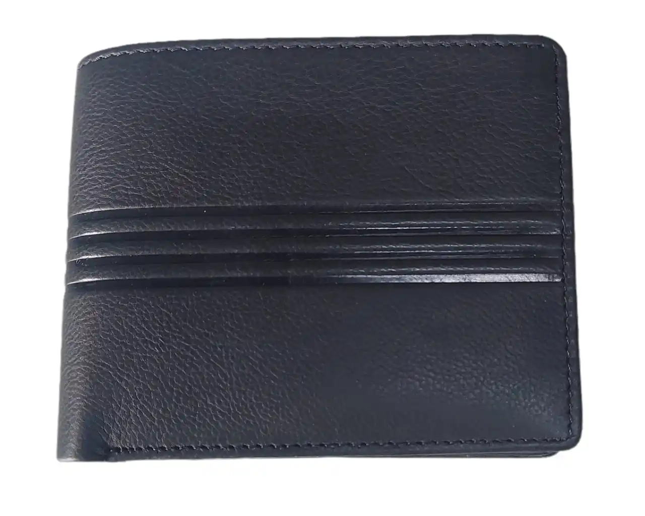 Portefeuille pour hommes avec protection RFID, compartiments pour cartes de crédit et billets de banque, pochette à fermeture éclair en cuir pur