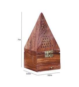 Pyramid Arabic Style Wooden Incense <b>burner</b> Holder Custom logo Wooden Mubkhar <b>Bakhoor</b> <b>burner</b> Charcoal <b>burner</b> for Shisha Wholesale - Product Image 4