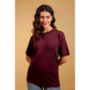 T-shirt en coton surdimensionné à col rond, coupe décontractée, respirant, séchage rapide, manches courtes, vêtement décontracté d'été - Product Image 1