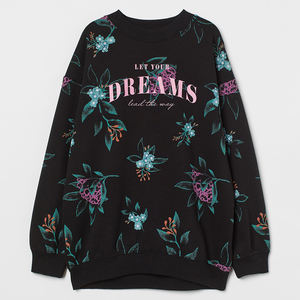 Sudaderas personalizadas para niños al por mayor, ropa informal holgada a rayas para niñas, chándal tejido barato - Product Image 5