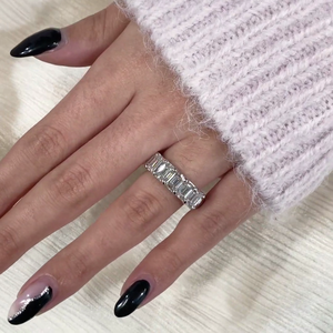 Anillo de Boda con Diamantes Cultivados en Laboratorio, 3.60 Quilates, Seis Piedras, Color DEF, Claridad VVSVS - Product Image 4
