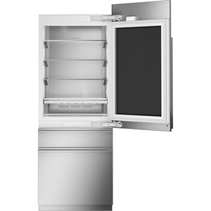 Réfrigérateur encastrable de 30 pouces avec porte en verre, capacité de 10,61 pieds cubes Machine à glaçons électrique simple avec tiroir inférieur convertible et grande capacité - Product Image 3