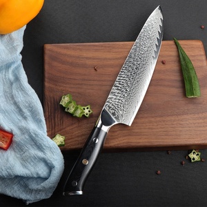 Venta al por mayor pedidos a granel personalizados OEM ODM servicio profesional Damasco acero cocina Chef cuchillo de cocina con mango de madera - Product Image 5