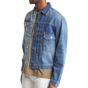 Wholesale Price <b>Men</b> <b>Denim</b> <b>Jackets</b> High Quality Cotton/<b>Denim</b> Material High Street Style Front Logo Customizable Size & Logo - Product Image 4