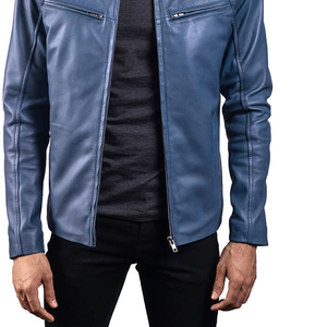 Lightweight <b>Retro</b> Fashionable Windbreaker for Men Breathable Stand Collar <b>Leather</b> <b>Jackets</b> - Product Image 3
