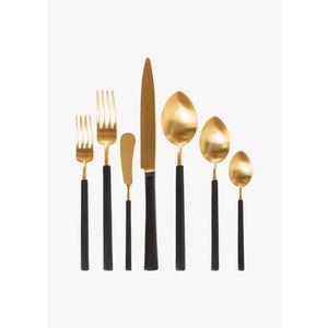 Juego de cubiertos de acero inoxidable chapado en oro de estilo elegante personalizado directo de fábrica para fiestas, incluye cuchillo, cuchara, tenedor, cubiertos - Product Image 5