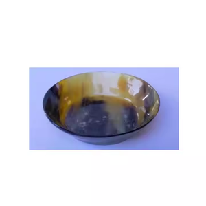 Bol de forme ronde en corne de buffle disponible dans toutes les tailles artisanat indien en corne bol poli couleur naturelle par l'artisanat en croissant - Product Image 3
