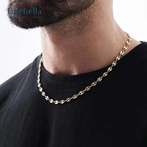 Offre Spéciale chaîne de grains de café en argent 925 en or 14 carats 6mm pour hommes colliers élégants de qualité supérieure - Product Image 1