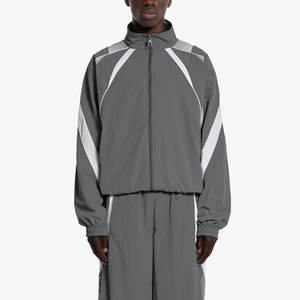 Survêtement unisexe personnalisé, style ample et évasé, en polyester, avec fermeture éclair, pour le sport d'hiver, coupe-vent en nylon, pour hommes - Product Image 3