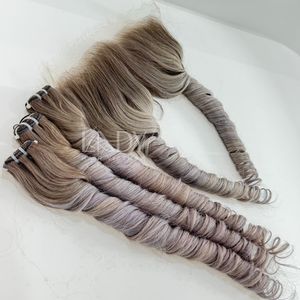 Paquetes de cabello de trama Color gris hinchable 100% Cabello vietnamita virgen Remy Precio al por mayor - Product Image 3