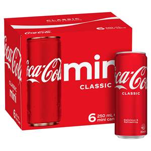 Coca-Cola Classic Boisson Gazeuse 250ml Mini Canettes Pack de 6 Goût Original Rafraîchissant Boisson Gazeuse Vente en Gros Approvisionnement en Vrac - Product Image 1