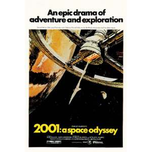 Affiche murale encadrée style Art Déco 2001 : Une Odyssée dans l'Espace, décoration murale moderne Japandi en bois et papier pour la maison et les célébrations d'anniversaire - Product Image 1