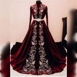 Vestido de noche de satén con estampado Floral de diseñador turco, vestido de novia con estampado Digital transpirable, cuentas hasta el suelo, Natural para fiestas - Product Image 1
