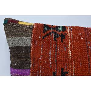 Almohada de lana a rayas rojas antiguas, cojín con patrón cuadrado Vintage de 16x36 pulgadas, cojín decorativo portátil suave para uso en sofá de dormitorio - Product Image 2